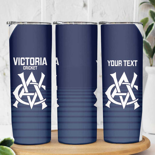 Custom Victoria Cricket Skinny Tumbler Go Champions - Sporty Style