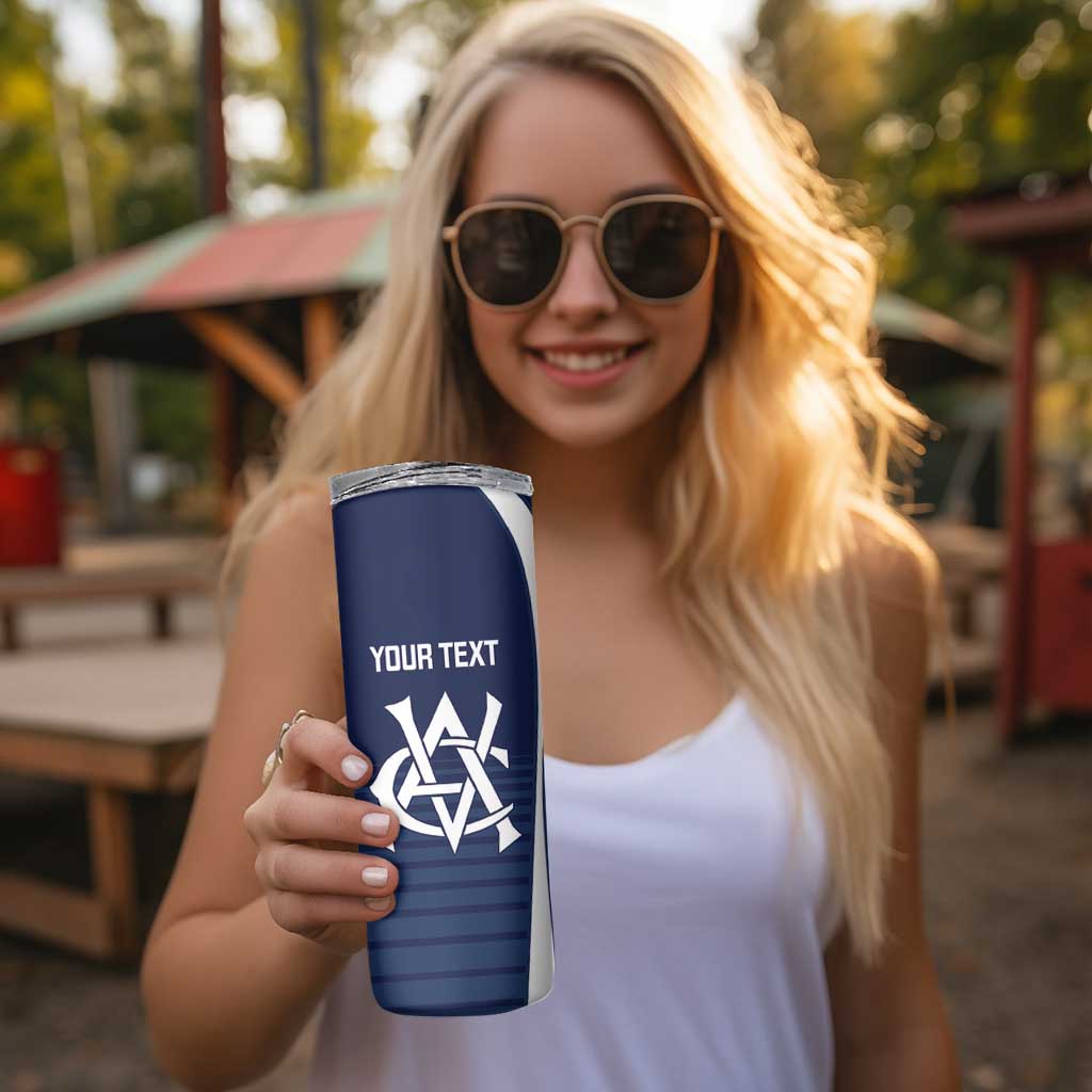 Custom Victoria Cricket Skinny Tumbler Go Champions - Sporty Style