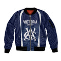 Custom Victoria Cricket Sleeve Zip Bomber Jacket Go Champions - Sporty Style