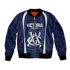 Custom Victoria Cricket Sleeve Zip Bomber Jacket Go Champions - Sporty Style