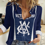 Custom Victoria Cricket Women Casual Shirt Go Champions - Sporty Style