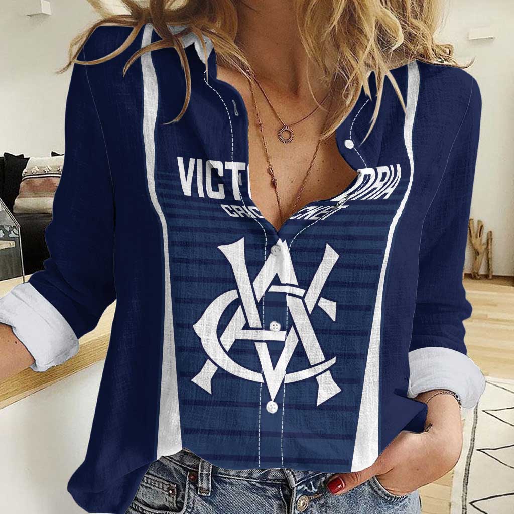 Custom Victoria Cricket Women Casual Shirt Go Champions - Sporty Style