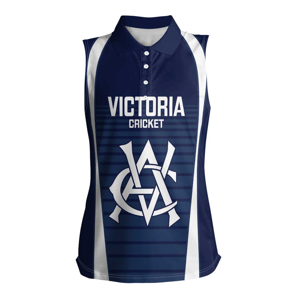 Custom Victoria Cricket Women Sleeveless Polo Shirt Go Champions - Sporty Style