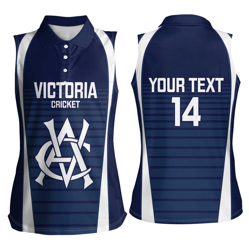 Custom Victoria Cricket Women Sleeveless Polo Shirt Go Champions - Sporty Style