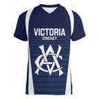 Custom Victoria Cricket Women V-Neck T-Shirt Go Champions - Sporty Style
