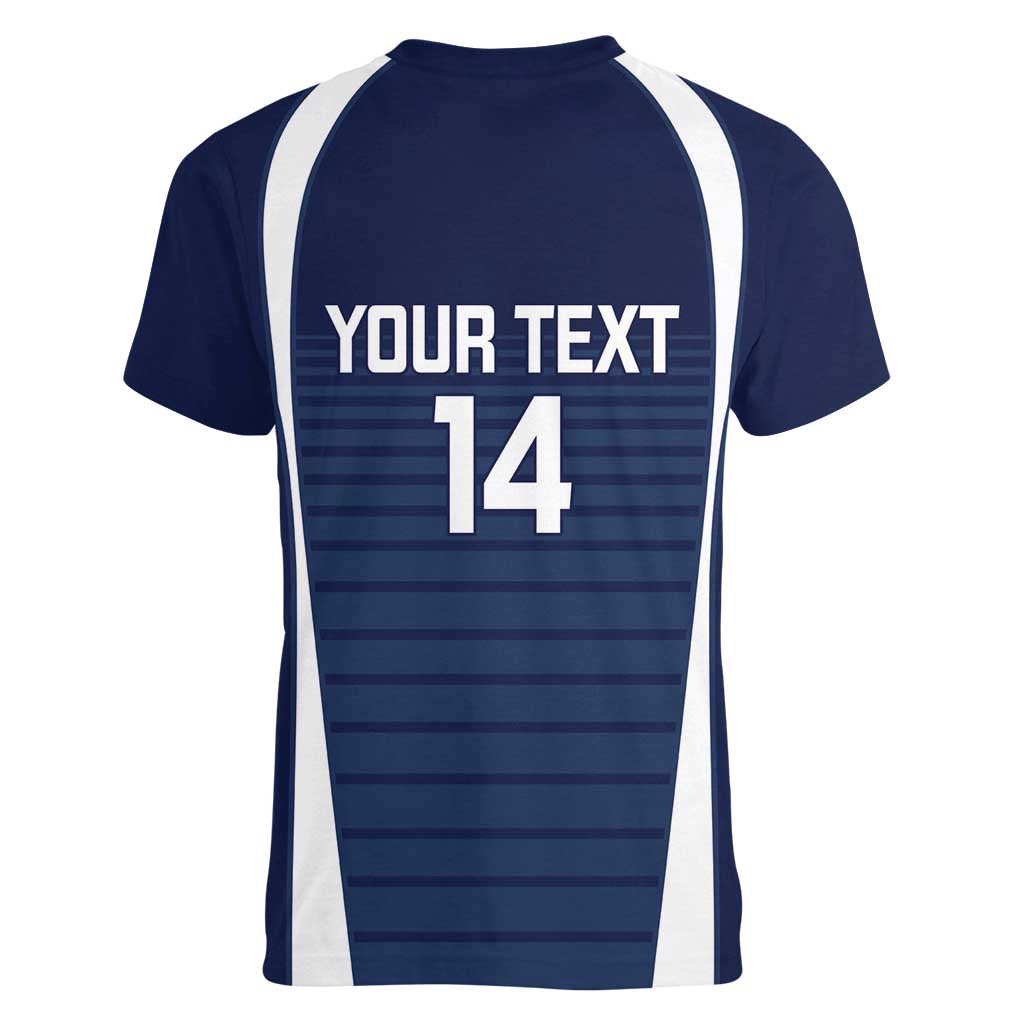 Custom Victoria Cricket Women V-Neck T-Shirt Go Champions - Sporty Style