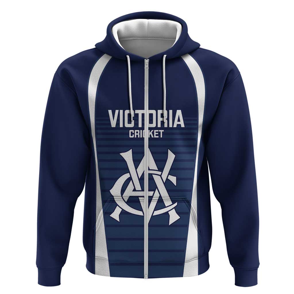 Custom Victoria Cricket Zip Hoodie Go Champions - Sporty Style