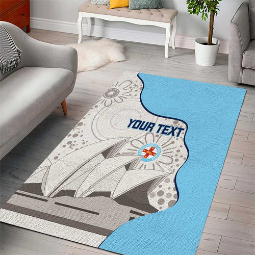 Custom New South Wales Cricket Area Rug Go NSW - Aboriginal Art