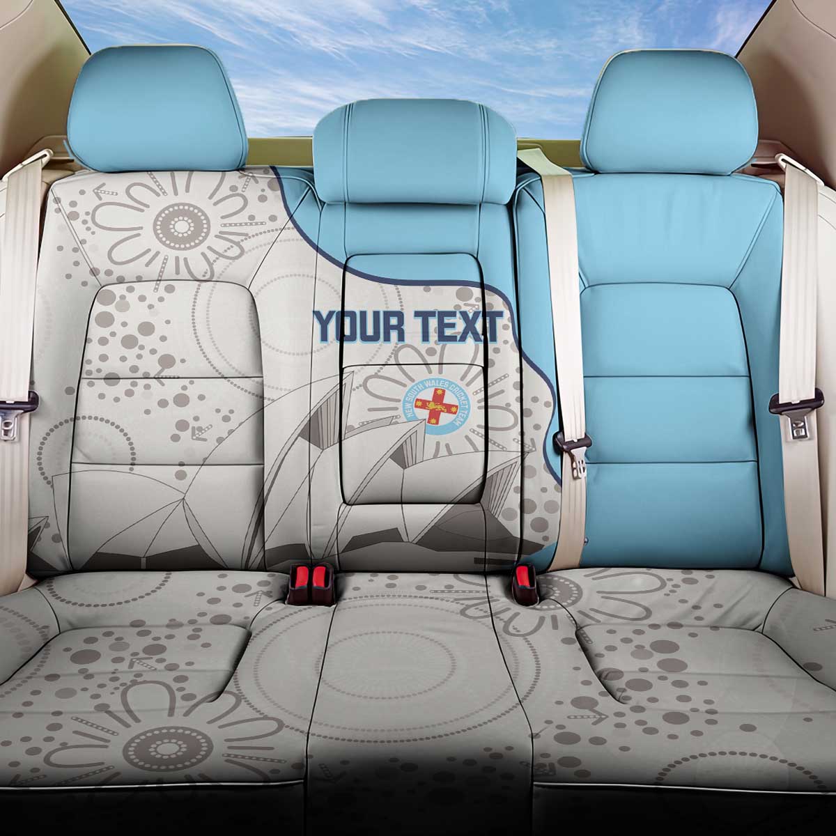 Custom New South Wales Cricket Back Car Seat Cover Go NSW - Aboriginal Art