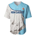 Custom New South Wales Cricket Baseball Jersey Go NSW - Aboriginal Art