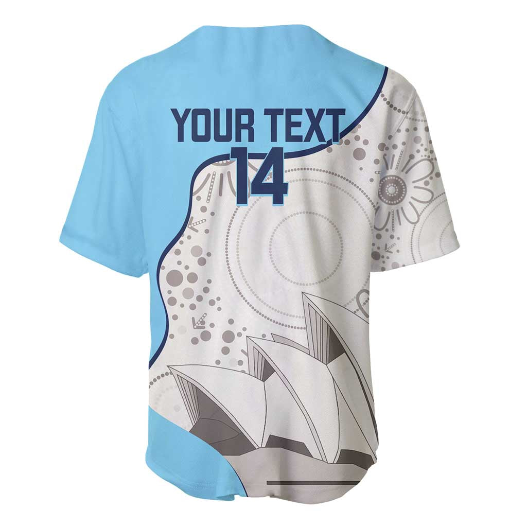 Custom New South Wales Cricket Baseball Jersey Go NSW - Aboriginal Art