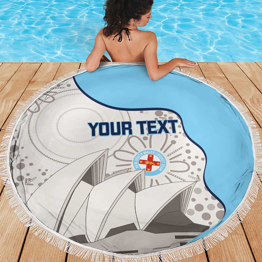 Custom New South Wales Cricket Beach Blanket Go NSW - Aboriginal Art