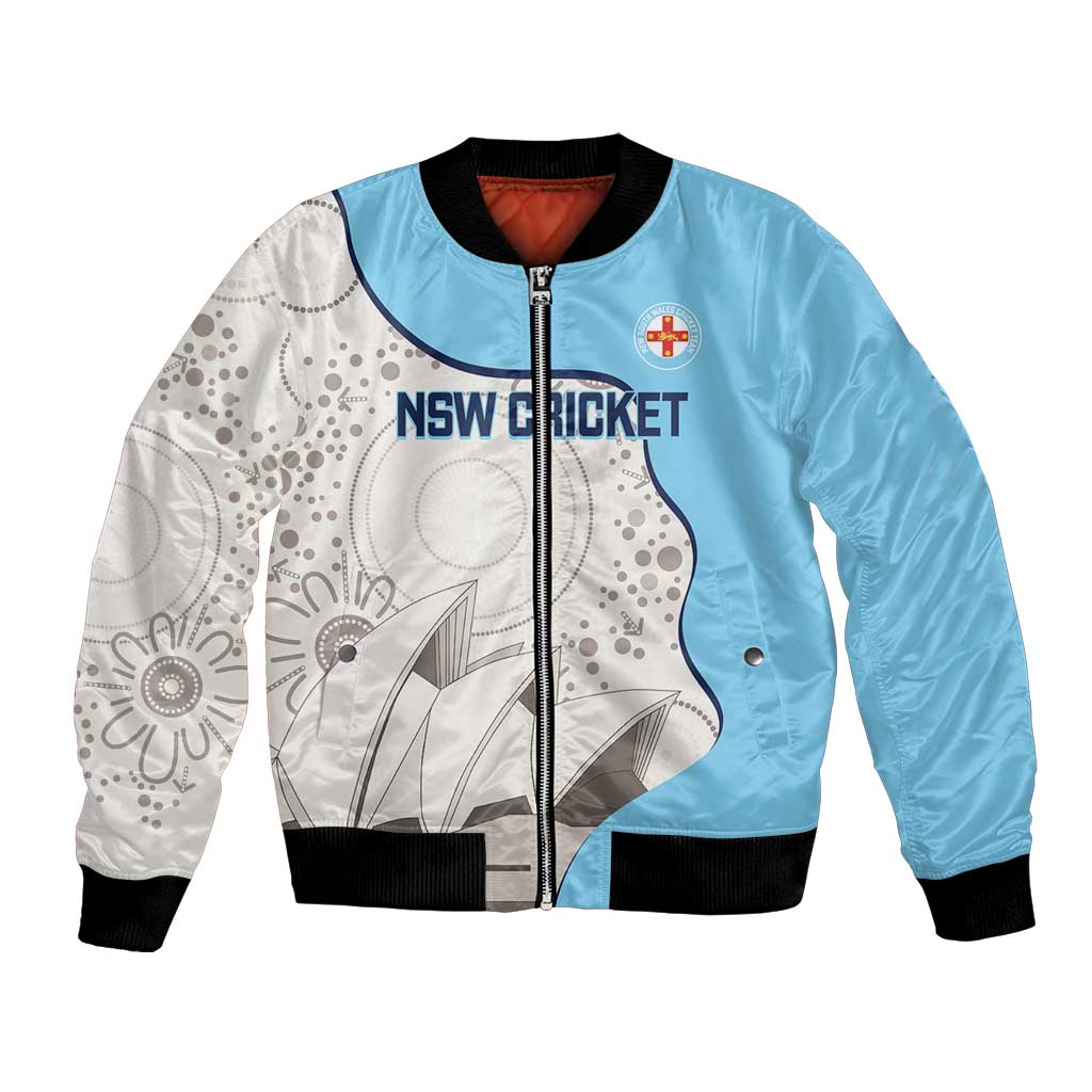 Custom New South Wales Cricket Bomber Jacket Go NSW - Aboriginal Art