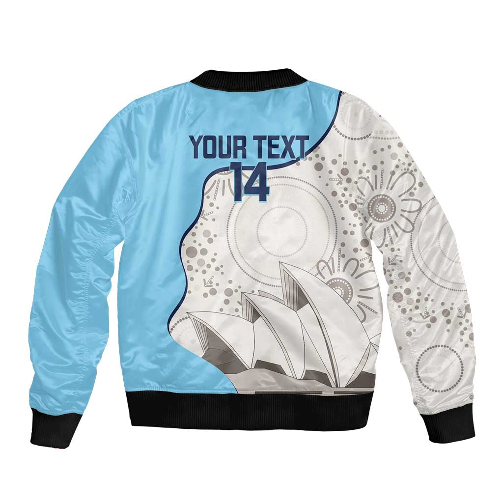 Custom New South Wales Cricket Bomber Jacket Go NSW - Aboriginal Art