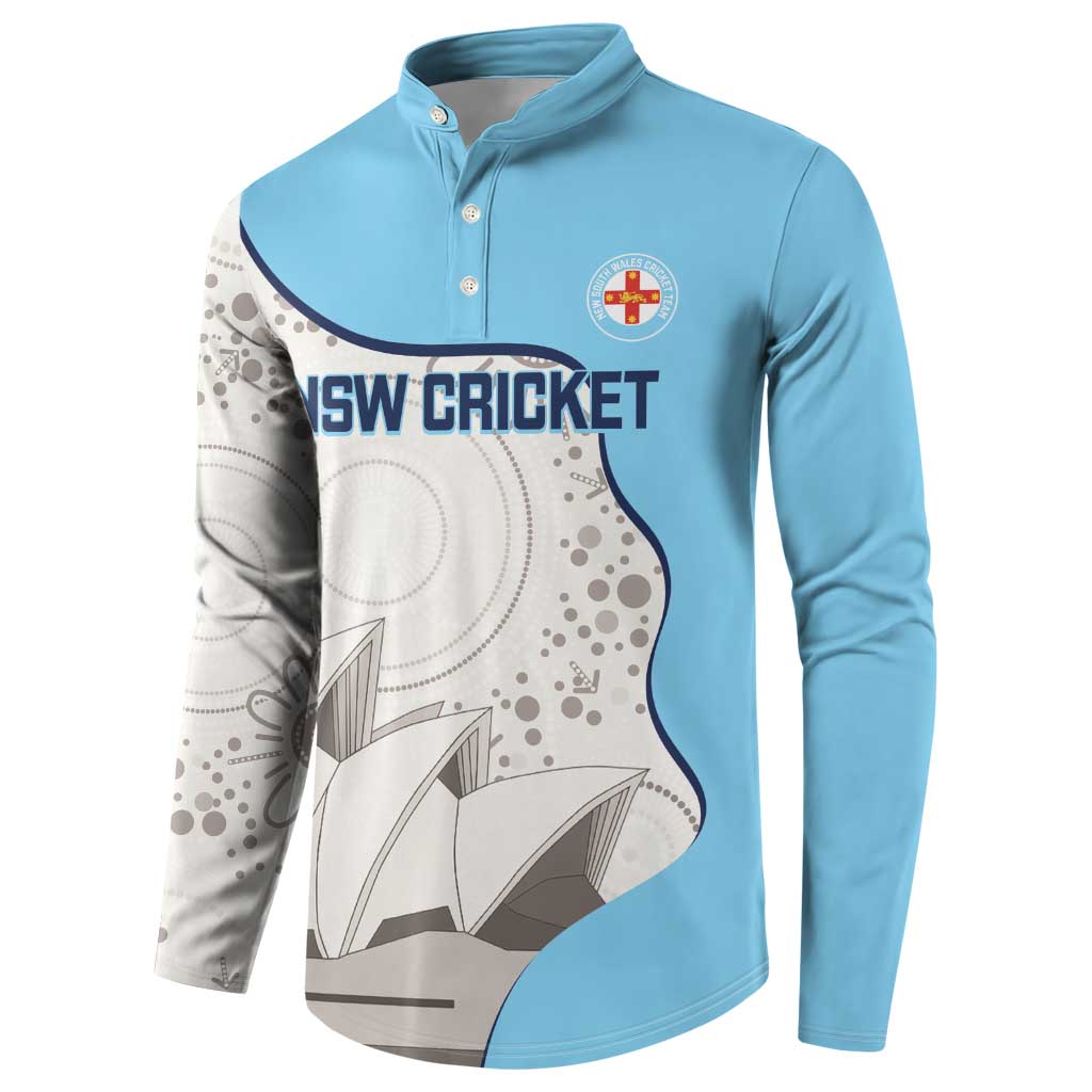Custom New South Wales Cricket Button Sweatshirt Go NSW - Aboriginal Art