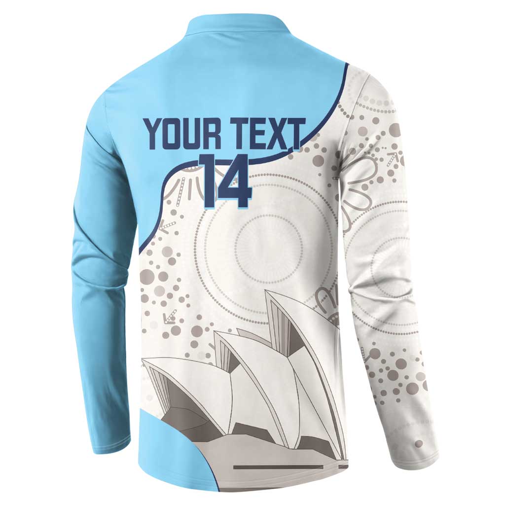 Custom New South Wales Cricket Button Sweatshirt Go NSW - Aboriginal Art