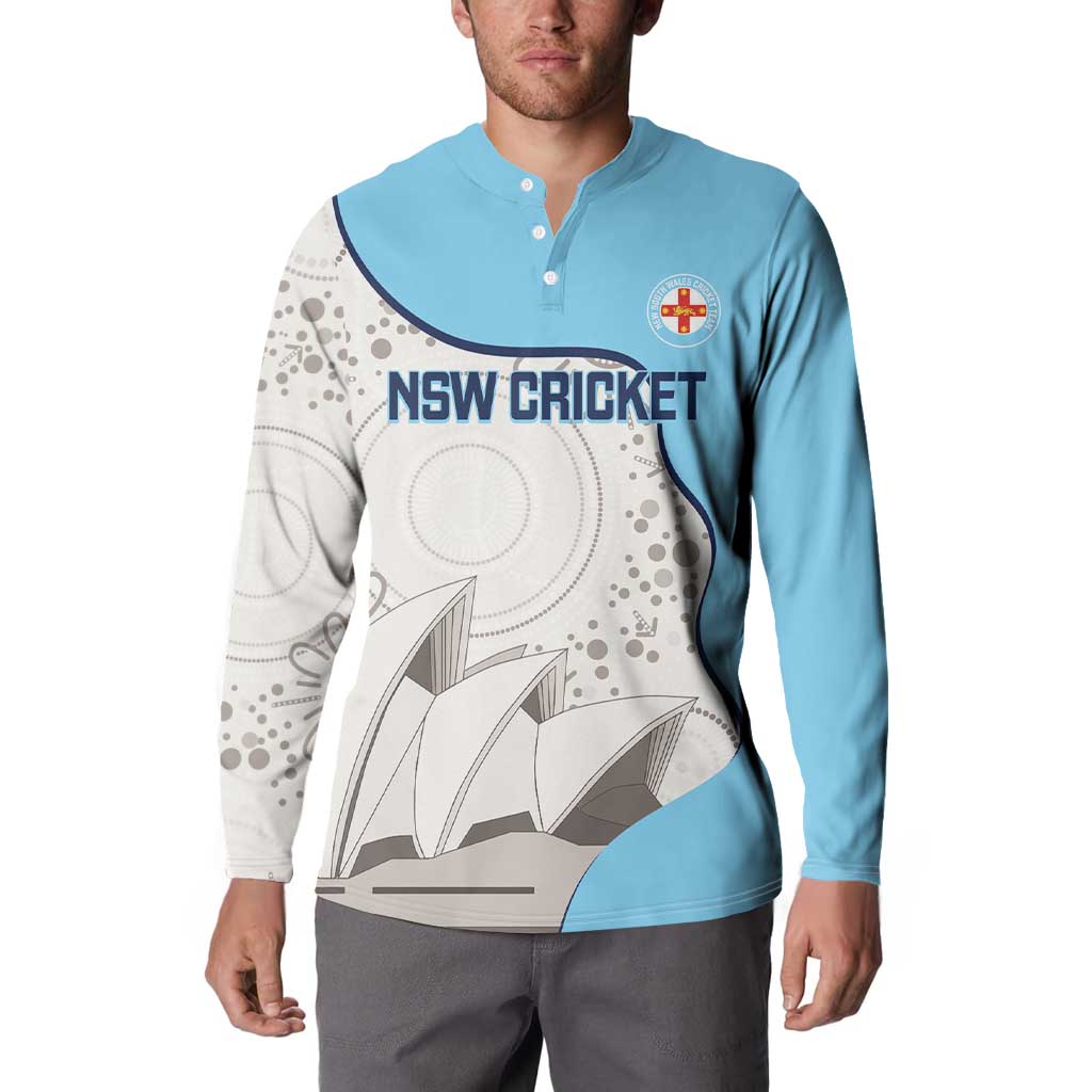 Custom New South Wales Cricket Button Sweatshirt Go NSW - Aboriginal Art