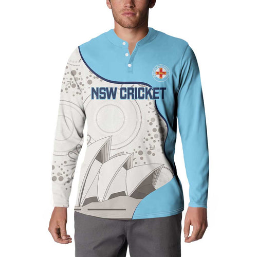 Custom New South Wales Cricket Button Sweatshirt Go NSW - Aboriginal Art