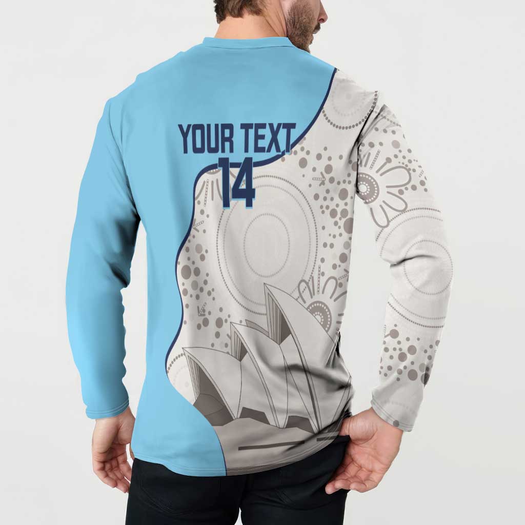 Custom New South Wales Cricket Button Sweatshirt Go NSW - Aboriginal Art