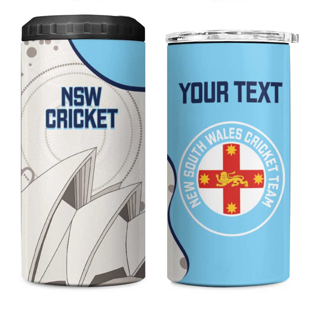 Custom New South Wales Cricket 4 in 1 Can Cooler Tumbler Go NSW - Aboriginal Art