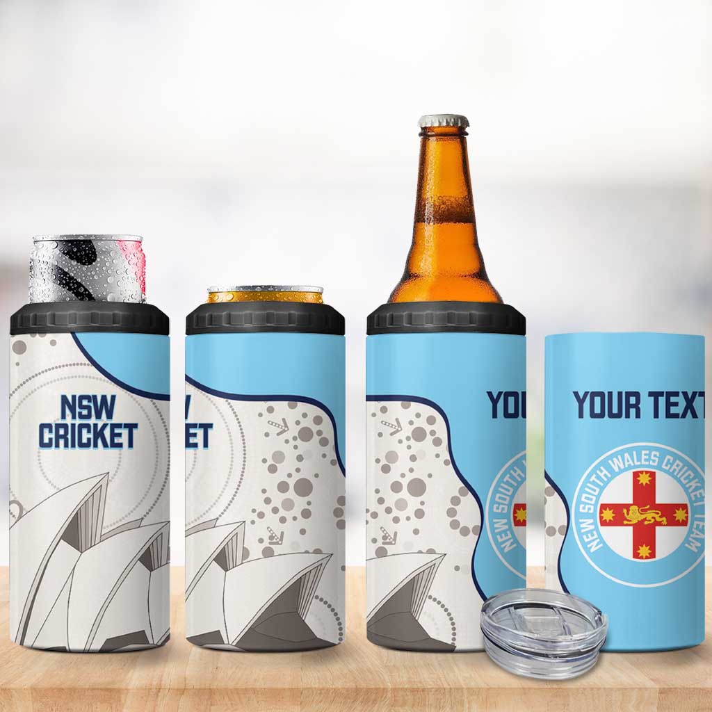 Custom New South Wales Cricket 4 in 1 Can Cooler Tumbler Go NSW - Aboriginal Art