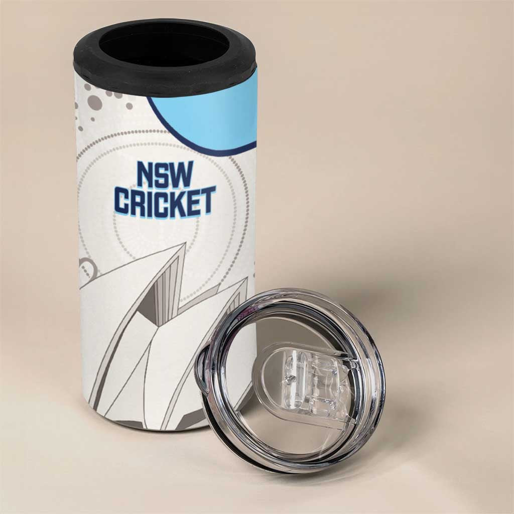 Custom New South Wales Cricket 4 in 1 Can Cooler Tumbler Go NSW - Aboriginal Art