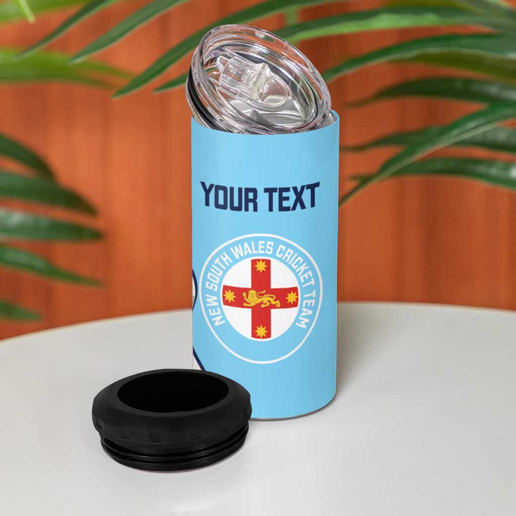 Custom New South Wales Cricket 4 in 1 Can Cooler Tumbler Go NSW - Aboriginal Art
