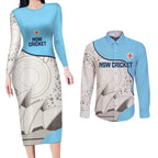 Custom New South Wales Cricket Couples Matching Long Sleeve Bodycon Dress and Long Sleeve Button Shirt Go NSW - Aboriginal Art
