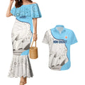 Custom New South Wales Cricket Couples Matching Mermaid Dress and Hawaiian Shirt Go NSW - Aboriginal Art