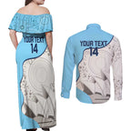 Custom New South Wales Cricket Couples Matching Off Shoulder Maxi Dress and Long Sleeve Button Shirt Go NSW - Aboriginal Art