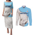 Custom New South Wales Cricket Couples Matching Puletasi and Long Sleeve Button Shirt Go NSW - Aboriginal Art