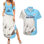 Custom New South Wales Cricket Couples Matching Summer Maxi Dress and Hawaiian Shirt Go NSW - Aboriginal Art