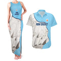 Custom New South Wales Cricket Couples Matching Tank Maxi Dress and Hawaiian Shirt Go NSW - Aboriginal Art