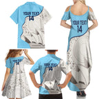 Custom New South Wales Cricket Family Matching Summer Maxi Dress and Hawaiian Shirt Go NSW - Aboriginal Art