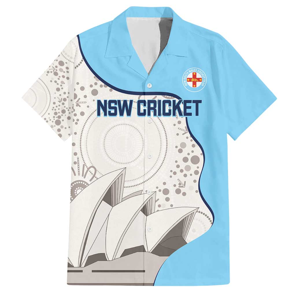 Custom New South Wales Cricket Hawaiian Shirt Go NSW - Aboriginal Art