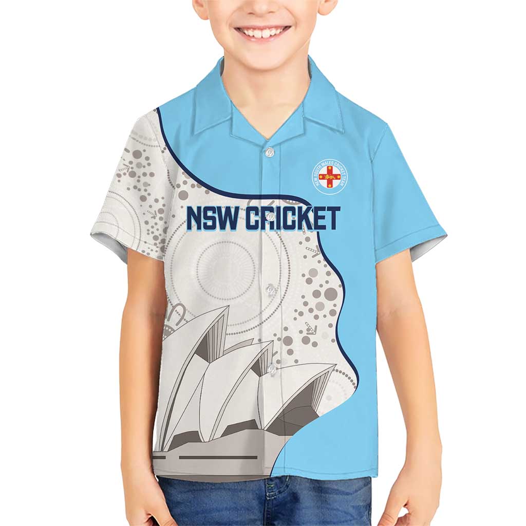 Custom New South Wales Cricket Hawaiian Shirt Go NSW - Aboriginal Art