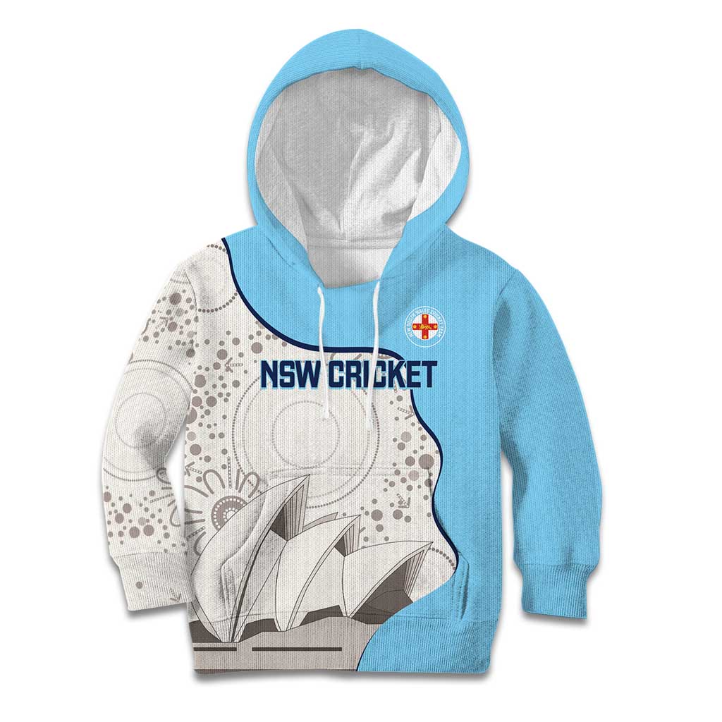 Custom New South Wales Cricket Kid Hoodie Go NSW - Aboriginal Art