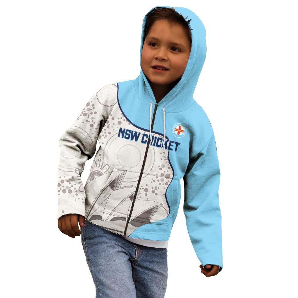 Custom New South Wales Cricket Kid Hoodie Go NSW - Aboriginal Art