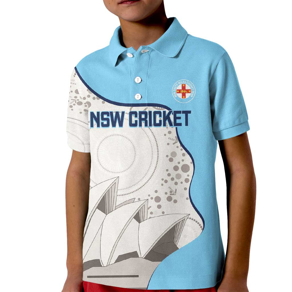 Custom New South Wales Cricket Kid Polo Shirt Go NSW - Aboriginal Art
