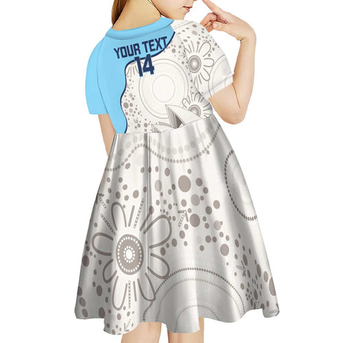 Custom New South Wales Cricket Kid Short Sleeve Dress Go NSW - Aboriginal Art