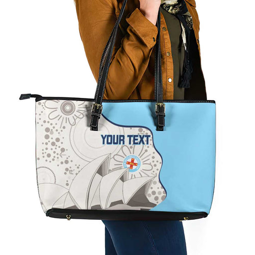 Custom New South Wales Cricket Leather Tote Bag Go NSW - Aboriginal Art