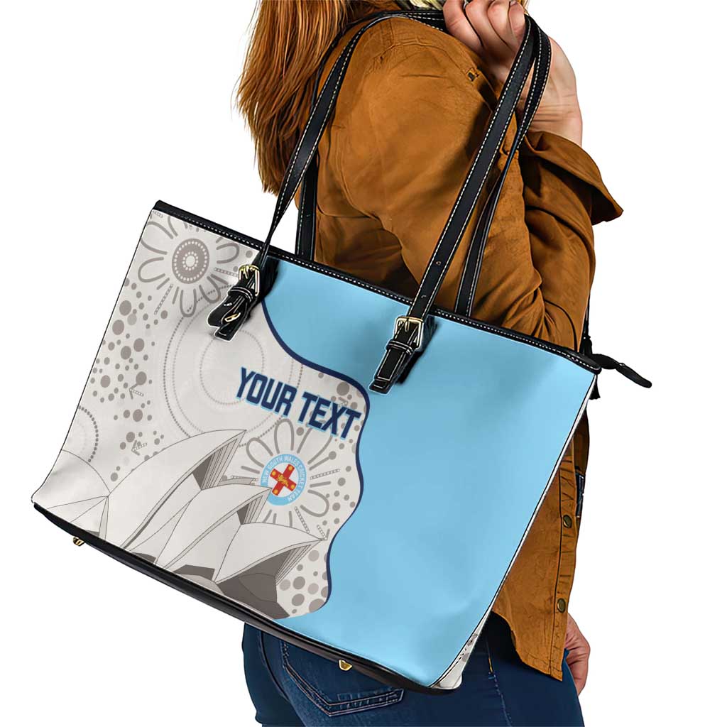Custom New South Wales Cricket Leather Tote Bag Go NSW - Aboriginal Art