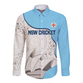 Custom New South Wales Cricket Long Sleeve Button Shirt Go NSW - Aboriginal Art