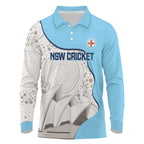 Custom New South Wales Cricket Long Sleeve Polo Shirt Go NSW - Aboriginal Art