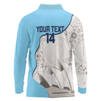 Custom New South Wales Cricket Long Sleeve Polo Shirt Go NSW - Aboriginal Art