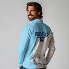 Custom New South Wales Cricket Long Sleeve Polo Shirt Go NSW - Aboriginal Art