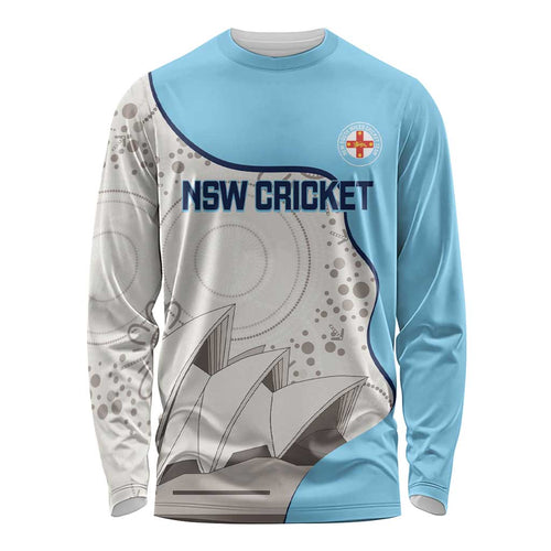 Custom New South Wales Cricket Long Sleeve Shirt Go NSW - Aboriginal Art