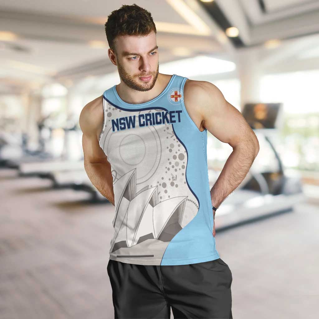 Custom New South Wales Cricket Men Tank Top Go NSW - Aboriginal Art