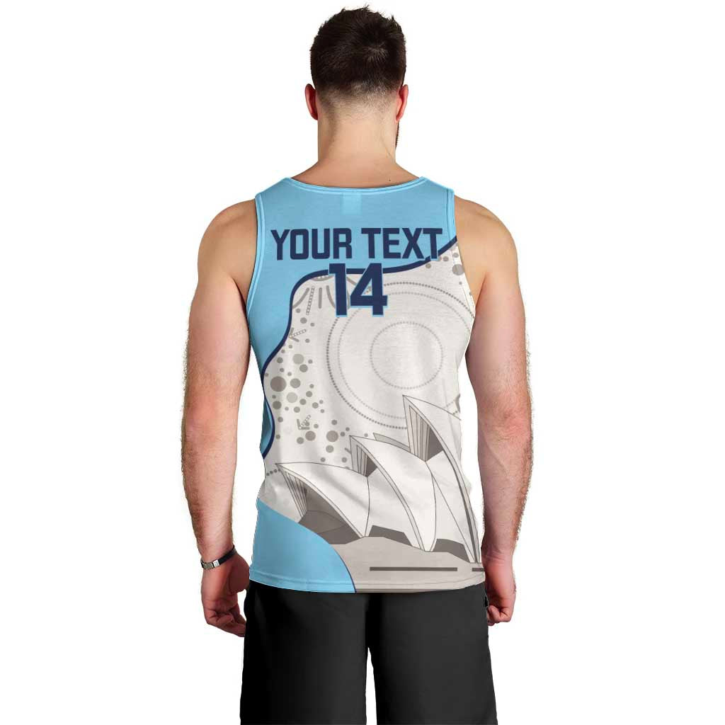 Custom New South Wales Cricket Men Tank Top Go NSW - Aboriginal Art