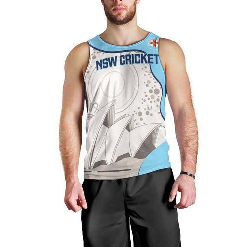 Custom New South Wales Cricket Men Tank Top Go NSW - Aboriginal Art